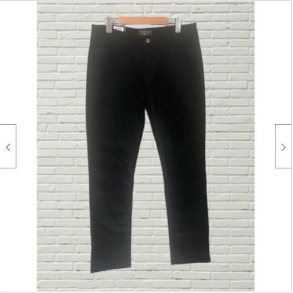 2016 Denim By Parasuco Mid-Rise Straight Corduroy Jeans in Black Size 16 - Picture 1 of 5